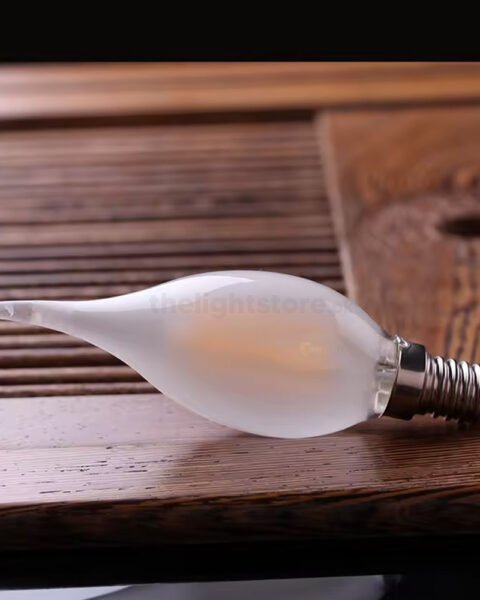 FROSTED LONG TAIL CANDLE BULB 3000K or 2700K DIMMABLE E14/E12